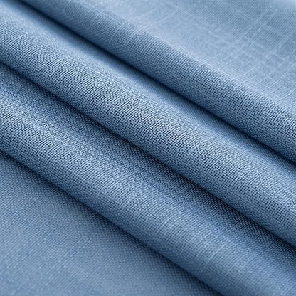 Denim Blue Curtains for Living Room Back Tab Modern Farmhouse Semi Sheer Blue Curtains 100 inches Long 2 Panels Set Muted Neutral Window Curtain for Dining Room Bedroom 52x100