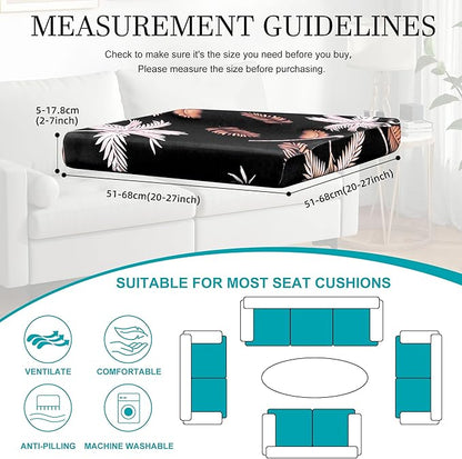 14Pcs Stretch Patio Cushion Covers,Outdoor Couch Covers Replacement,Outdoor Couch & Sofa Slipcovers,for Patio Furniture Cushion Cover,Washable Reusable Furniture Protector (Coconut Ttrees,Cover Only)