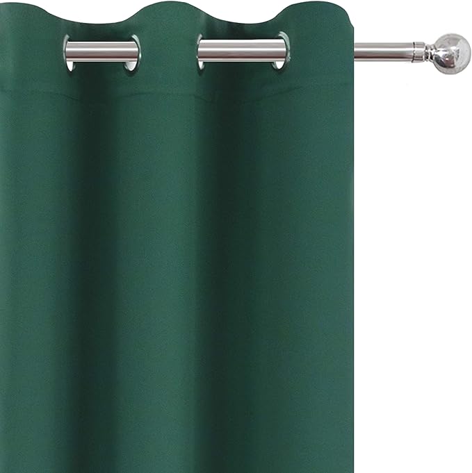 LEMOMO Dark Green Thermal Blackout Curtains/38 x 84 Inch/Set of 2 Panels Room Darkening Curtains for Bedroom