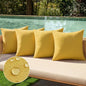 MIULEE Pack of 4 Decorative Outdoor Throw Pillow Covers Linen Waterproof Pillow Covers Farmhouse Cushion Cases for Patio Garden Tent Balcony Couch Sofa 18x18 inch Yellow