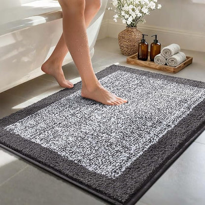 48x32 Large Bathroom Rugs Washable Non Slip, Grey Bath Mat for Bathroom Floor Tub, Soft Absorbent Quick Dry Mats for Shower, Bathtub,Home Decor