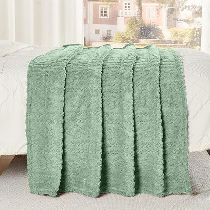 50x70 Inch Green Throw Blanket - Soft & Fluffy Fleece, Cute & Aesthetic, Perfect for Sofa, Couch, Chair, Bed, Living Room & Bedroom, All-Season Use, Plush & Cozy Decorative Blanket