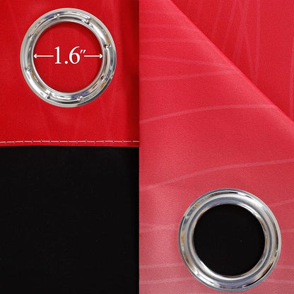 Ombre Red and Black Curtains 96 Inches Long, Total Blackout Curtains for Bedroom, Thermal Insulated Gradient Grommet Drapes, Full Light Blocking Curtains for Living Room, 52x96 Inch, 2 Panels