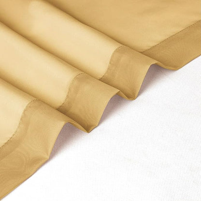 Chyhomenyc Gold Sheer Curtains 63 Inch Length 2 Panels, Rod Pocket Solid Window Sheer Curtain Panels, Elegant Curtains & Drapes for Living Room Bedroom 2 Panels (Gold, 42 W x 63 L)