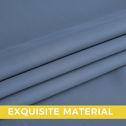 NICETOWN Room Darkening Draperies Curtains Panels, 2 Panels Stone Blue W52 x L102