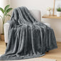 Exclusivo Mezcla Plush Fuzzy Fleece Throw Blanket Extra Large, Super Soft, Fluffy and Warm Blankets for Couch, Bed, All Season (Dark Grey, 50x70 inches)