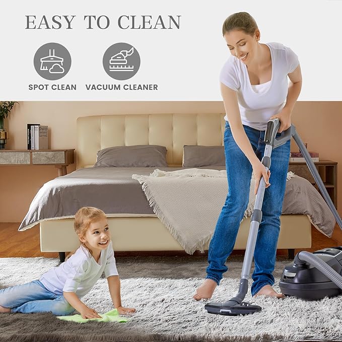 Large Shag Rugs 9X12, Plush Fuzzy Area Rugs for Living Room, Large Shag Fluffy Bedroom Carpet, Furry Rugs for Girls Boys Kids Room, Extra Large Fuzzy Rug, Shag Carpet, Tie-Dyed Light Grey
