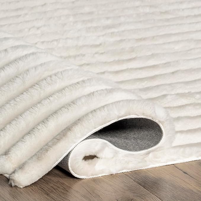 Nuloom SuperiorWash Collection Kai Off-White, 5' x 8', Fluffy and Cozy, High Traffic, Stain Resistant, Easy Clean, Durable Washable Area Rug for Bedroom, Living Room, Dining, Den, Foyer, Entryway