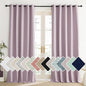 NICETOWN Pink Vintage Linen 100% Blackout Curtains for Living Room, Thermal Insulated Curtains 108“ Long, Noise Reducing Window Treatment Drapes for Home Office, 62" Wide Per Panel, Set of 2