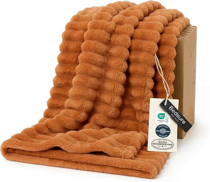 Bedsure GentleSoft Orange Fall Throw Blanket for Couch - Cozy Soft Blankets for Women, Cute Small Fall Throws for Girls, Orange, 50x60 Inches