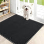 OLANLY Front Door Mat Indoor Outdoor Entrance, Waterproof Heavy Duty Doormat, Fade Resistant, Low Profile, Easy Clean Patio Porch Welcome Floor Mats for Entry, 35x30, Black