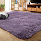 LOCHAS Ultra Soft Indoor Modern Area Rugs Fluffy Living Room Carpets for Children Bedroom Home Decor Nursery Rug 4x5.3 Feet,Grey Purple