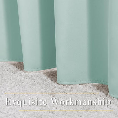 NICETOWN Blackout Curtain Panels 90 - Window Treatment Energy Saving Thermal Insulated Solid Grommet Blackout Drapes for Living Room (Aqua Blue, 1 Pair, 46 by 90-Inch)