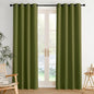 NICETOWN Room Darkening Draperies Curtains Panels, 2 Panels Olive Green W52 x L84