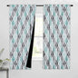 Beauoop 100% Blackout Curtains 63 Inches Long 2 Panels for Bedroom Living Room Aqua Grey Moroccan Geo Room Darkening Thermal Insulated Soundproof Rod Pocket Back Tab Window Treatments Drapes, 50x63