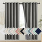 NICETOWN Grizzle Gray Vintage Linen 100% Blackout Curtains for Playroom, Thermal Insulated Curtains 72" Long, Noise Reducing Window Treatment Drapes for Laundry Room, 62" Wide Per Panel, Set of 2