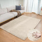 ORINOVA Beige Plush Faux Washable Rabbit Fur Area Rugs for Bedroom Shag Carpet for Living Room 4x6 Rectangle Nursery Rug