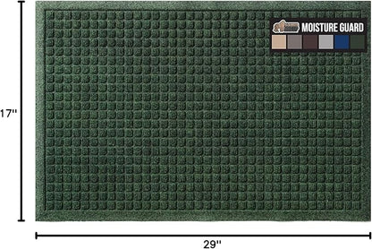 GORILLA GRIP® Ultra Absorbent Front Door Mat Outside Entrance, Traps Dirt and Moisture, HydroABSORB Indoor Outdoor Doormat Holds Up to 1.7 Cups Water, Stain and Fade Resistant Welcome Mat, 29x17 Green