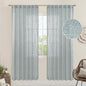LAMIT 80 inch Linen Living Room Curtains, Faux Linen Textured Light Filtering Drapes Back Tab and Rod Pocket Boho Panels for Farmhouse/Bedroom, 2 Panels, 52 x 80 Inch, Greyish Blue
