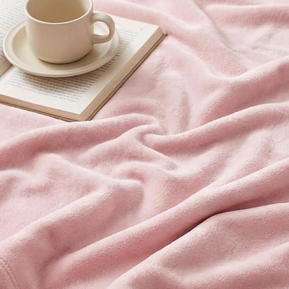 Bedsure GentleSoft Pink Throw Blanket for Couch - 300GSM Soft Cozy Fleece Blankets for Home Decor Gifts, 50x60 Inches