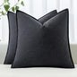 MIULEE Decorative Linen Pillow Covers 18x18 Inch Dark Gray Boho Farmhouse Neutral Couch Throw Pillows for Bed Pack of 2 Accent Modern Pillowcase Sofa Livingroom Home Decor