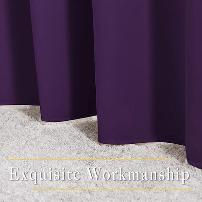 NICETOWN Bedroom Blackout Curtains Panels - Triple Weave Energy Saving Thermal Insulated Solid Grommet Blackout Draperies for Patio (80 inches by 108 Inch, Royal Purple, Set of 2)