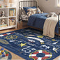OPPODREAM Nautical Soft Area Rugs 5x7, Washable Dark Blue Rug with Non Slip Backing, 5 x 7 Faux Cashmere Low-Pile 5x7 Carpet