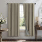Living Room Darkening Curtains 63 Inches Long Small Bay Window Blackout Soundproof Dining Room Curtains Rustic Farmhouse Linen Dark Taupe Curtain 63 Inch Length 2 Panels Back Tab Pocket Pleated Drapes