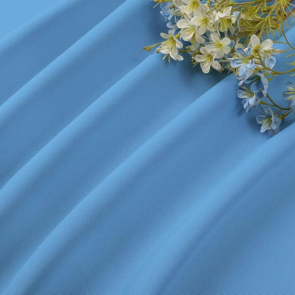 CUCRAF Light Blue Blackout Curtains 54 inch Length 2 Panels Set, Rod Pocket Room Darkening Drapes for Bedroom Living Room, Insulated Thermal Light Blocking Window Curtain (W52 x L54 Inch)