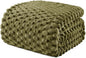 Exclusivo Mezcla Fleece King Blanket for Bed, Extra Large Fuzzy Olive Green Bed Blankets, Soft Cozy Plush Sofa Throws for All Seasons, 90x104 Inches