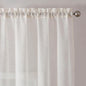 Simplebrand Natural Linen Textured Sheer Curtains 63 Inch Length 2 Panels, Rod Pocket Solid Color Window Sheer Curtain Panels, Elegant Curtains & Drapes for Living Room, Bedroom (40" W x 63" L)