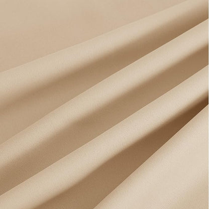 NICETOWN Room Darkening Draperies Curtains Panels, 2 Panels Biscotti Beige W52 x L84