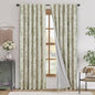 jinchan Blackout Floral Curtains for Living Room Bedroom Linen Blend Curtain Farmhouse Green Printed with Lined Back Tab Rod Pocket Drapes Window Treatments 2 Panels 90 Inch