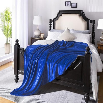 JIAHANNHA Royal Blue Throw Blanket Fleece Blanket Throw Size(50 by 70 Inches),Super Soft Cozy Plush Blanket for Couch Sofa Bed,Lightweight Warm Bed Blankets for Adults,All Season