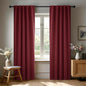 Deconovo Rod Pocket and Back Tab Blackout Curtains for Living Room Thermal Insulated Room Darkening Curtains 42Wx95L Inch Burgundy Red 2 Panels