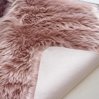 Arbosofe Ultra Soft Faux Fur Rug, Area Rugs, Pink Fluffy Shaggy Fur Rug for Bedroom & Living Room, Kids Room Decor, 2 x 6 Feet Rectangular