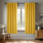 Deconovo Back Tab and Rod Pocket Drapes and Curtains Short Blackout Curtains for Kitchen Windows 42Wx54L Inch Mellow Yellow 2 Panels