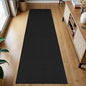 KOZYFLY Runners for Hallways 2x7 ft Washable Kitchen Runner Non Slip Rubber Backed Hall Runners Cotton Entryway Runner Rugs Floor Carpet for Indoor Backdoor Bedroom Kitchen, Black/Dark Grey