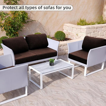 Outdoor Cushion Covers Set,12PCS Patio Furniture Couch Seat Slipcovers, Replacement for Sofa Sectional Chair(Cover，Only)