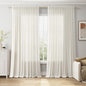 Cream Large Window Curtains Light Filtering Semi Sheer Privacy Linen Textured Curtain for Patio Sliding Glass Door Extra Wide Rustic Farmhouse Drapes for Living Room Bedroom Sunroom 100x90 Inch