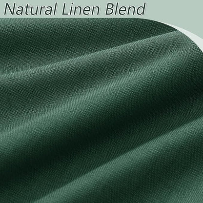 Guken 100% Blackout Curtains 120 Inch Length 2 Panels Set for Living Room Bedroom Back Tab Thermal Insulated Black Out Linen Drapes Room Darkening Window Curtains 52 Inches Width