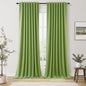 Guken 100% Blackout Curtains 84 Inch Length 2 Panels Set for Living Room Bedroom Back Tab Thermal Insulated Black Out Linen Drapes Room Darkening Lime Green,52x84