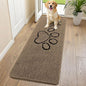 Smiry Dog Door Mat for Muddy Paws, Absorbent Dirt Trapper Non Slip Quick Dry Washable Chenille Mat for Mud Dogs, Entry Rug for Indoor and Outdoor (70x24 Inches, Camel and Black)