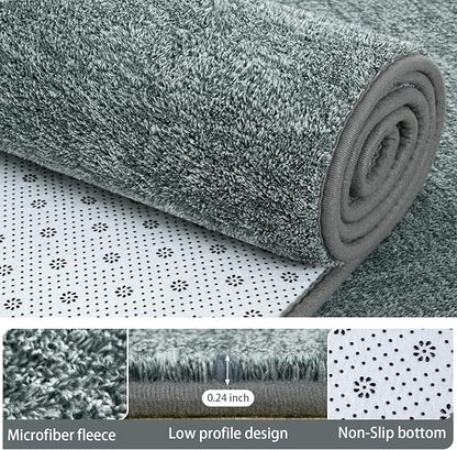 AROGAN Washable 5×7 Living Room Rug, Modern Area Rugs with Soft Memory Foam for Bedroom, Minimalist Non-Slip Indoor Floor Carpet for Dining Room Office Kids Playroom Decor, Grey