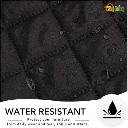 Easy-Going Oversized Recliner Cover Reversible Couch Cover Sofa Cover for Living Room Water Resistant Furniture Protector with Elastic Straps for Pets Dog (Oversized Recliner, Black/Beige)