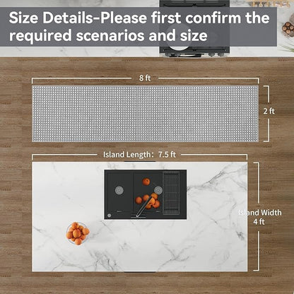 YDKGL Boho 2x8 ft Runners for Hallways Extra Long Woven Washable Kitchen Runner Mat Rugs Non Slip, Soft Entryway Laundry Hall Floor Runner Carpet for Indoor Backdoor Bedroom Hallway Living Room, Gray