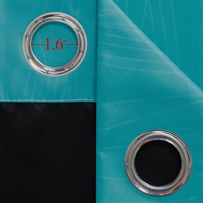 Estelar Textiler Ombre Purple Blackout Curtains 96 Inches Long, Teal Curtains for Living Room, Grommet Thermal Insulated Gradient Drapes, Full Light Blocking Curtains for Bedroom,52x96 Inch, 2 Panels