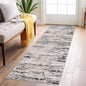 Lansny Modern Abstract Runner Rug 2x6, White Black Grey Taupe Washable Kitchen Runner Non-Slip Soft Hallway Rug Runner Thin Print Faux Wool Carpet for Entryway Bedroom Laundry Room Indoor Home Decor