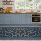 Vintage 2'6"x8' Kitchen Rugs Washable, Non Slip 8ft Long Rugs for Hallway, Stain Resistant Indoor Mats for Entryway, Dark Blue Insect Moth Home Décor, Low Pile & Soft