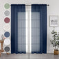 OWENIE Navy Blue Sheer Curtains 96 Inches Long 2 Panels Set, Elegant Sheer Curtains for Bedroom, Window Voile Sheer Curtain Panels/Drapes/Treatment for Living Room, 2Pcs, Each 42" W x 96" L
